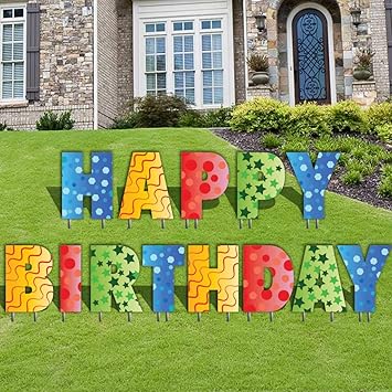 Amazon Com Happy Birthday Letters Yard Card 20 Inch Letters Set