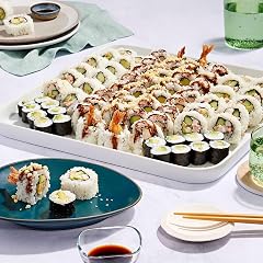 Genji Sushi Family Sushi Platter with White Rice - Serves 8, 67.73 OZ