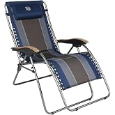 Timber Ridge Oversized Zero Gravity Chair, Padded Reclining Lounge Chair with Adjustable Headrest &amp; Cup Holder, Heavy Duty Support 350 lbs, Foldable for Camping, Lawn, Outdoor &amp; Indoor