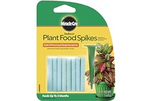 Miracle-Gro Indoor Plant Food Spikes, Includes 24 Spikes - Continuous Feeding for all Flowering and Foliage Houseplants - NPK 6-12-6