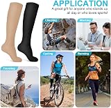 ACWOO Compression Socks for Women Men 2 Pairs Graduated Support Beiges Black view 7