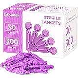AUVON Blood Lancets, 30 Gauge 300 Twist Top Lancets with Less Pain Design Fit Most Standard Lancing Devices for Blood Sugar K