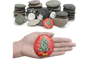 Markdang Rocks for Painting 30-35 Pcs 3-5” Large River Rocks for Paint Rock Natural Flat & Smooth Stones for Painting for Kids & Adult Craft Gift