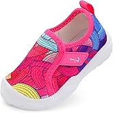 L-RUN Cozy Toddler Slippers Wide Barefoot Kids House Shoes Corduroy Boys Girls Winter Shoes for Indoor and Outdoor Play