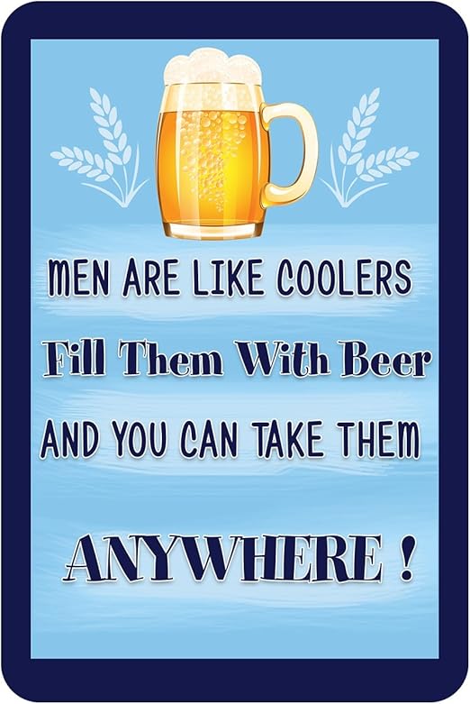 Bannerbuzz Patio Signs Decor Men Are Like Coolers Fill Them Beer