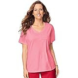 Just My Size OJ248 | Just My Size OJ248 Women's Short-Sleeve Slub-Jersey V-Neck Yoke Tunic