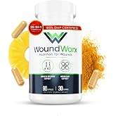 Free Life Labs WoundWorx, Wound Care Recovery Supplement, 90 Capsules | Scar and Surgery Healing Support, Nutritional Recovery Formula with Collagen, Probiotics, Turmeric, Bromelain