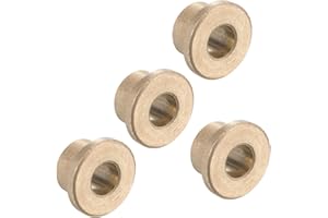 Kozelo 4pcs Flange Sleeve Bearings - [6mm x 10mm x 8mm] Sintered Bronze Self-Lubricating Bushing for Machine Shaft Use