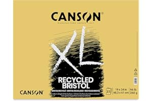 Canson XL Recycled Bristol Pad - 19" x 24", Fold-Over, 25 Sheets