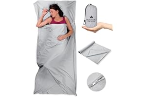 The Friendly Swede Sleeping Bag Liner — Ultralight Polyester or Cold Weather Microfiber Adult Sleep Sack; Thin Travel Sheets for Hotel; Camping Sheets; Travel Sleeping Bag with Pocket-Size Stuff Sack