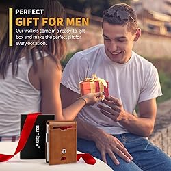 RUNBOX Mens Slim Wallet with Money Clip RFID