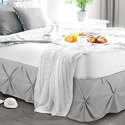 Nestl Light Grey Bed Skirt Cal King Size, Pinch