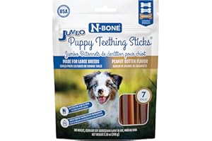 N-Bone Jumbo Puppy Teething Sticks Peanut Butter Flavor Dog Treats, 7 Count 7.28-oz Bag