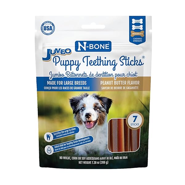 N-BONE JUMBO PUPPY TEETHING STICKS PEANUT BUTTER FLAVOR...