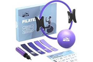 KEYSTONE PEAK Pilates Ring and Ball Set, at Home Pilates Kit with 14" Exercise Ring, Mini Ball