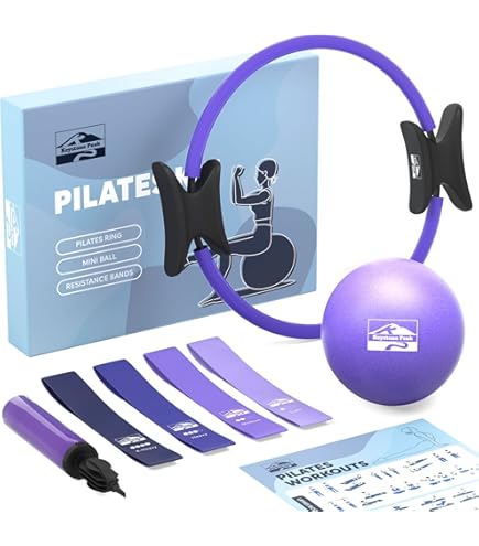Pilates Accessories Pilates Ring - 12.6 Inch Fitness Circle With Non-Slip Grips For Toning Thighs, Arms & Core (Grey) Core Exercise Equipment - View #7