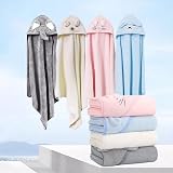 HiABsee Baby Towels with Hood Ultra Soft 80x80cm White Bear Animal Design view 6