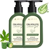 ABERA High-Performance Folliculitis BHA Shower Gel, Body Wash for Body Acne, KP &amp; Rough Skin, with Tea Tree &amp; Wild Bitter Melon, Relieve Itching &amp; Irritation, For Men &amp; Women, 2 Pack 10,14 Oz Per Item