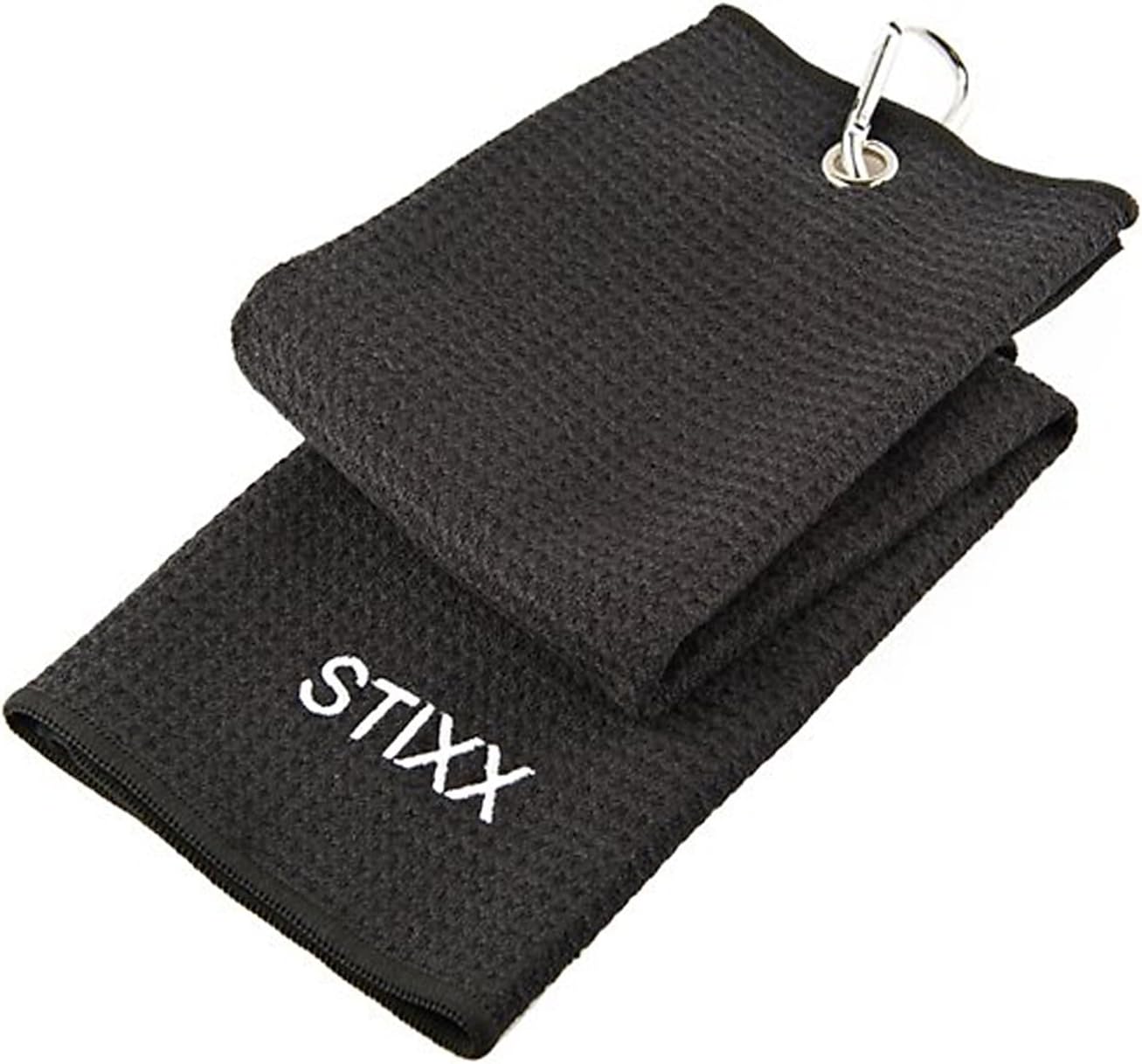 STIXX Tri-Fold Microfiber Golf Towel. Light Weight & Quick Drying. Best for Cleaning all types of Clubs, Irons & Drivers. Heavy Duty Clip Attaches to Your Golf Bag. Clean Clubs = Better Golf!