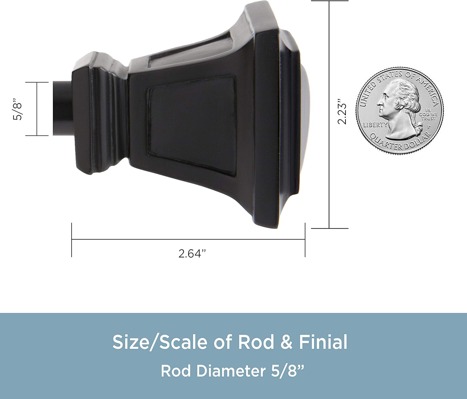 Kenney KN75796V1 Seville Standard Decorative Window Curtain Rod, 48-86", Matte Black: Home & Kitchen
