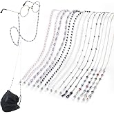 Frienda 8 Pcs Eyeglass Chain for Women Beaded Glasses Chain | Stylish Beaded Holder Strap for Neck, Elegant Accessory for Reading , Anti-slip Loops, Versatile Daily Use Sunglasses chains
