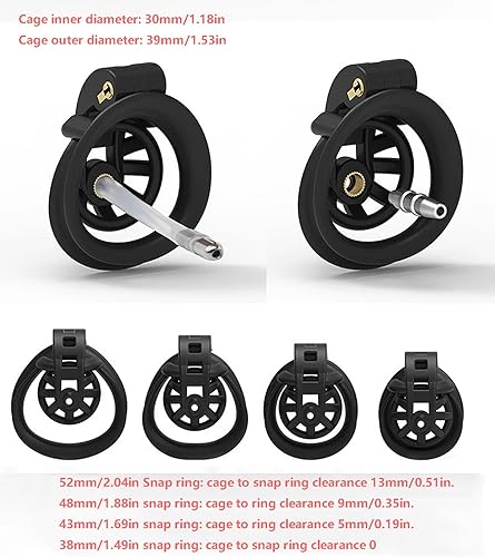 Crysore Flat Chastity Cage with Metal/Silicone Catheter 3D Nylon