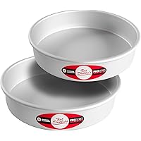 Fat Daddio's Anodized Aluminum Round Cake Pans, 2 Piece Set, 9 x 2 Inch