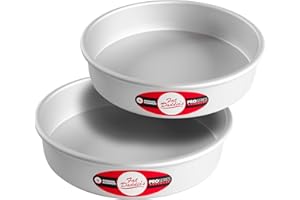 Fat Daddio's Anodized Aluminum Round Cake Pans, 2 Piece Set, 9 x 2 Inch