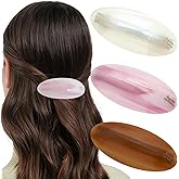 3PCS Tortoise Shell Hair Clips Acetate Hair Barrettes Large Vintage French Pins Classic Snap Retro Clasp Hairgrips Hair Accessories for Long Thick Hair Women Girls