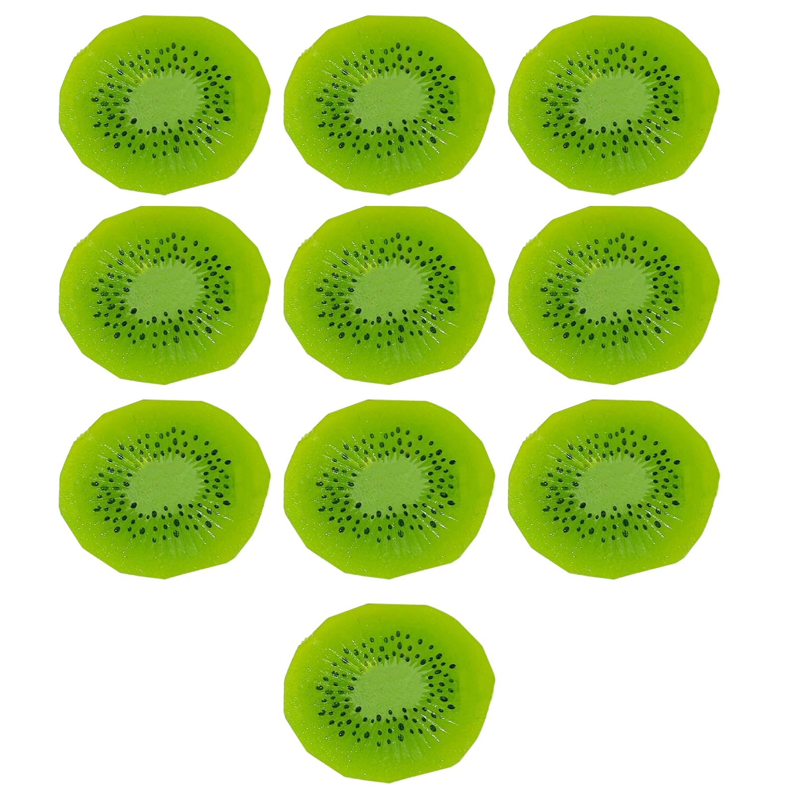HarmonyCrafts 10Pcs Beautiful Artificial Kiwi Slices Durable Slice Simulation Fruit Decoration Useful Realistic Fruit Ornament for Fruit Model Decoration