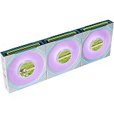Lian Li UNI Fan SL-INF LCD Flex 120 Reverse Fan, 3 Pack, White | Controller Not Included, 3 reverse-blade 120mm ARGB PWM fans with 1.8" LCD for clean visuals, strong airflow (12RSLIND1F3W)