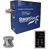 Steam Spa OAT900CH Oasis 9 KW Quick Start Acu-Steam Bath Generator Package, Chrome
