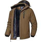 Rdruko Men's Ski Snow Jacket Waterproof Winter Insulated Fleece Hooded Outdoor Mountain Coat