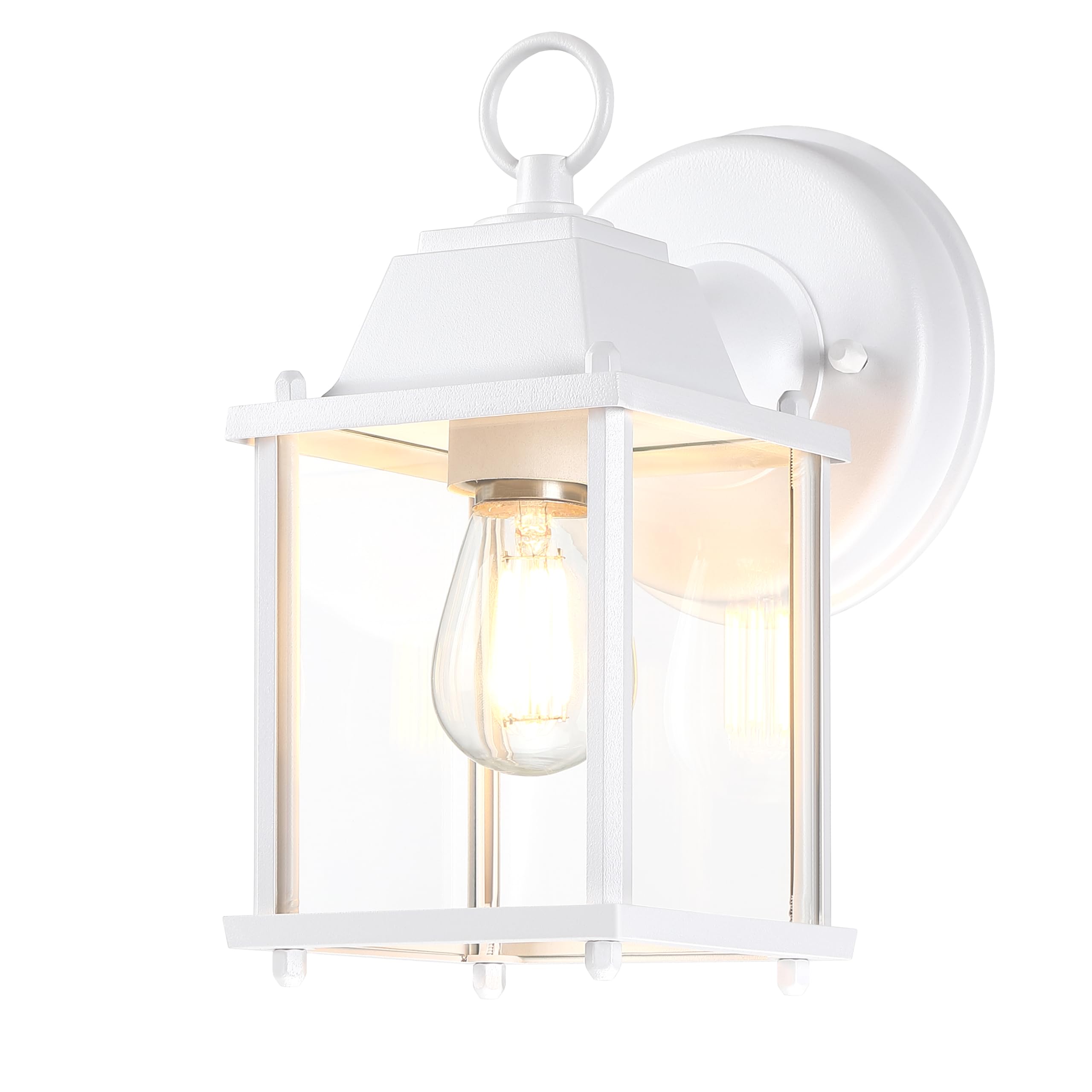 Photo 1 of -Path Outdoor Wall Lantern, Wall Sconce as Porch Lighting Fixture, E26 Base, Aluminum Housing Plus Glass, Water-Proof and Outdoor Rated, ETL Qualified, 1-Pack, White