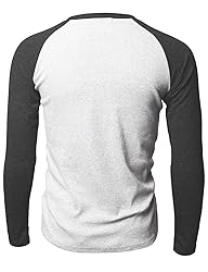 Doublju Mens Raglan V-Neck T-shirts WHITECHARCOAL