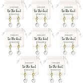 Tondiamo 8 Sets Bridesmaids Gifts Bridesmaid Pearl Jewelry Bridesmaid Knot Pearl Earrings and Linen Cotton Small Drawstring Bags Wedding Bridesmaids Gifts I Couldn't Tie the Knot Without You