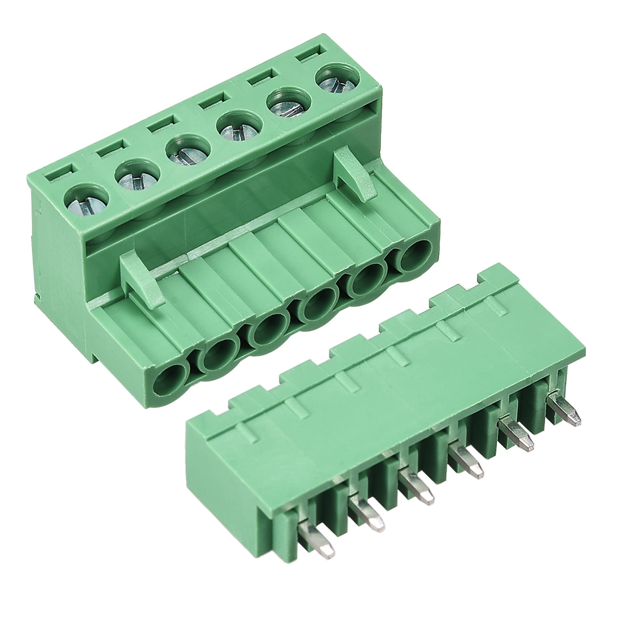 sourcing map 6 Pin 5.08mm Pitch Male Female PCB Screw Terminal Block 5 Sets