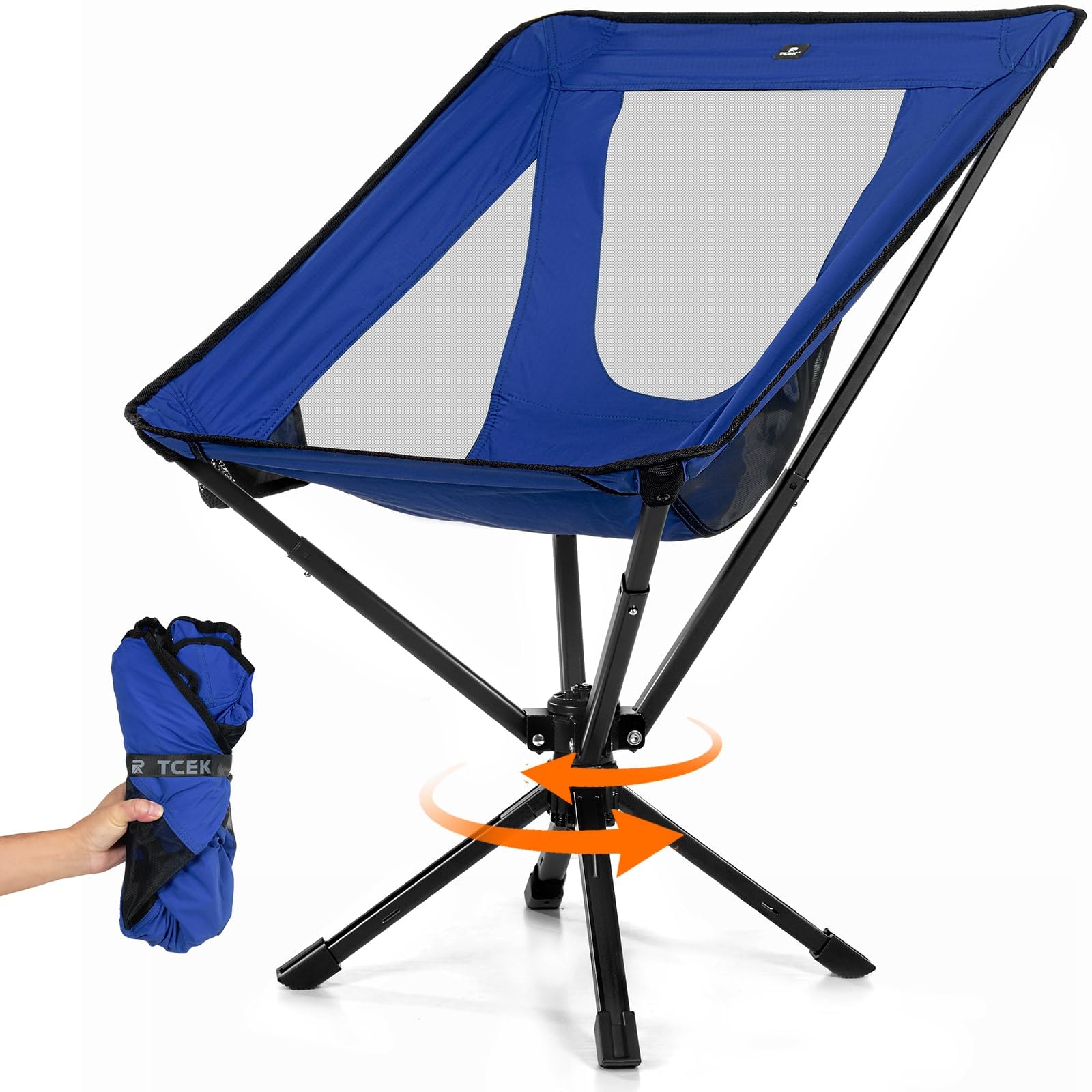 Photo 1 of TCEK Portable Camping Chair - SwivelCore 180 Swivel & Auto-Return, Small Compact Lightweight Folding Chairs for Adults, Outdoor Backpack Chair for Adventures, Setup in Seconds, Support 300 LBS