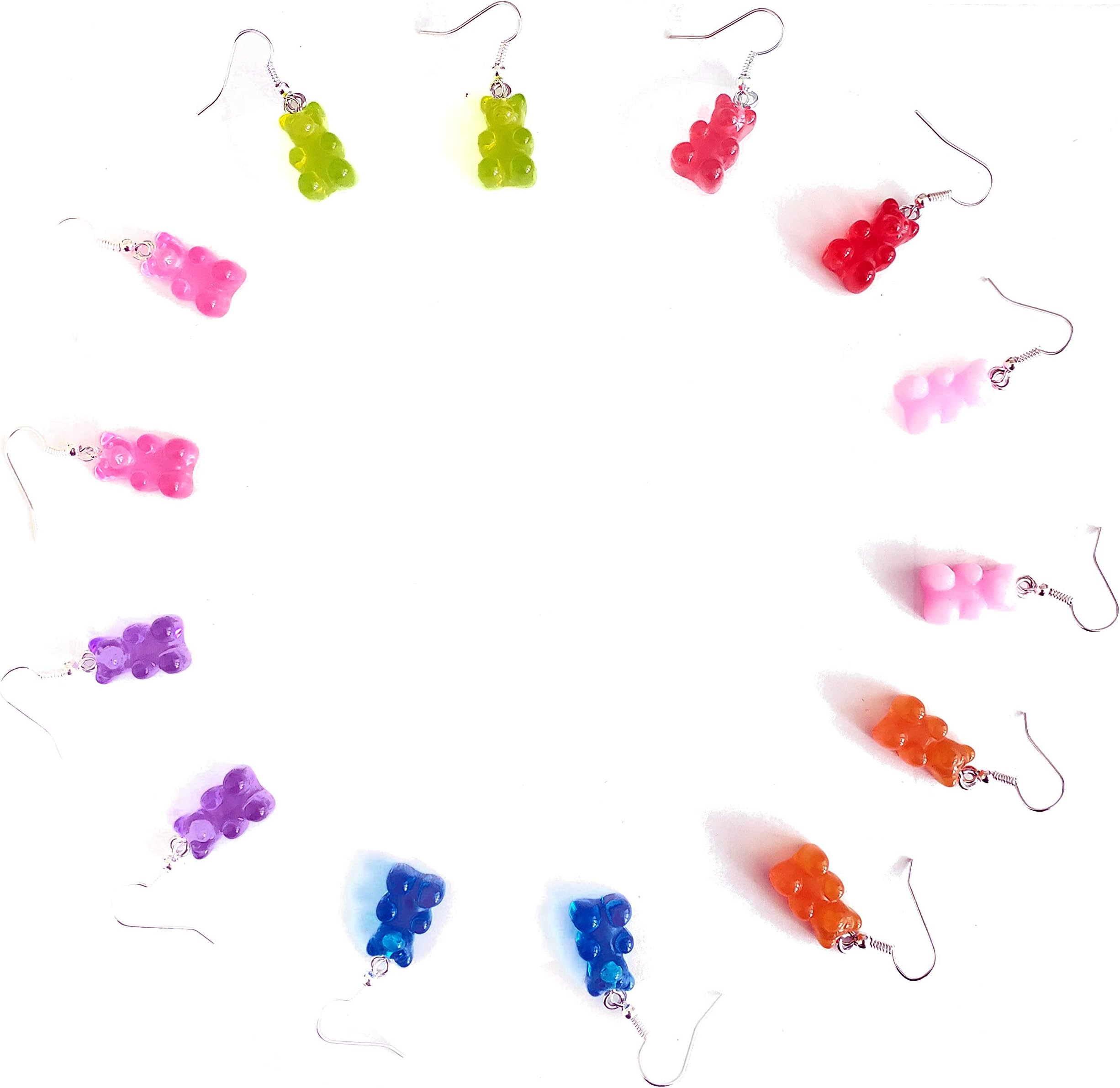FanCornerCreations Gummy Bear Drop Earrings (Blue Raspberry)