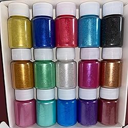 15 Bottles Slime & Candle Mica Powder, Resin Color