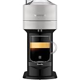Nespresso Vertuo Next Coffee &amp; Espresso Maker by Breville, Light Grey | Light grey coffee machine with slim, sustainable design. Brews 6 cup sizes, espresso to 18 oz., all topped with crema.