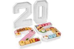 VGOODALL Charcuterie Numbers, White 2 0 2 5 Fillable Numbers Food Cardboard Trays for Graduation Birthday Party Decorations