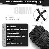 Aorgasms 3 Pack 8MM Black Cotton Rope 10M Cord for Crafts Bundling Hanging DIY view 4