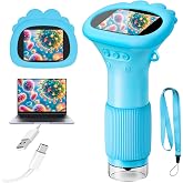 Microscope for Kids 1000X Handheld Digital Miniscope Stem Toys Gifts | 2.0" IPS Screen Magnifier, Portable Pocket Microscopes Birthday for Girls Boys, Science Kits for 3 4 5 6 7 8 9 10, Blue