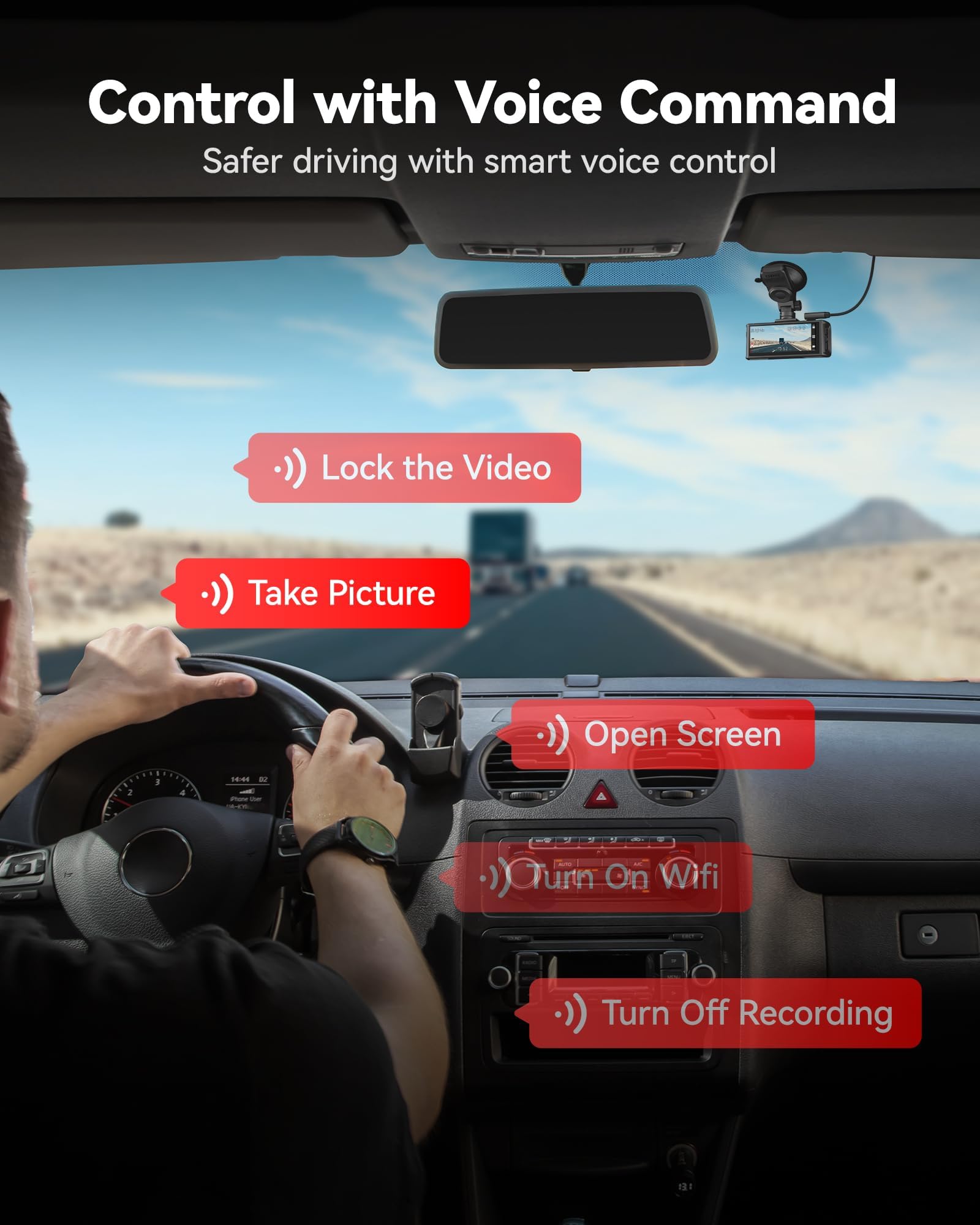 REDTIGER 4K Dash Cam Front and Rear, STARVIS 2 Sensor, Touch Screen 3.18