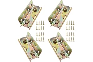 COMFORT HUB Bed Frame Hardware Bed Rail Brackets - Wooden Bed Frame Connectors with Screws for Headboards Footboards - Heavy Duty Non-Mortise Bed Rail Fittings（Set of 4）