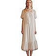 Airvid Women's Lace Vintage Victorian Nightgown Long Sleeve Sleepwear Nightdress