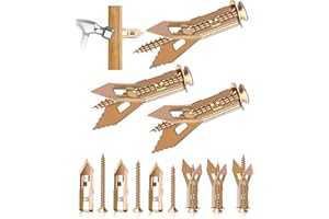 CLVJQ 90Pcs Self Drilling Drywall Anchors with Screws Kit, 3 Sizes Heavy Duty Expansion Sheetrock Anchors(45) & Zinc Plated Screws(45), No Drill Needed, Easy Install for Pictures/TV/Shelves/Wall Hanging