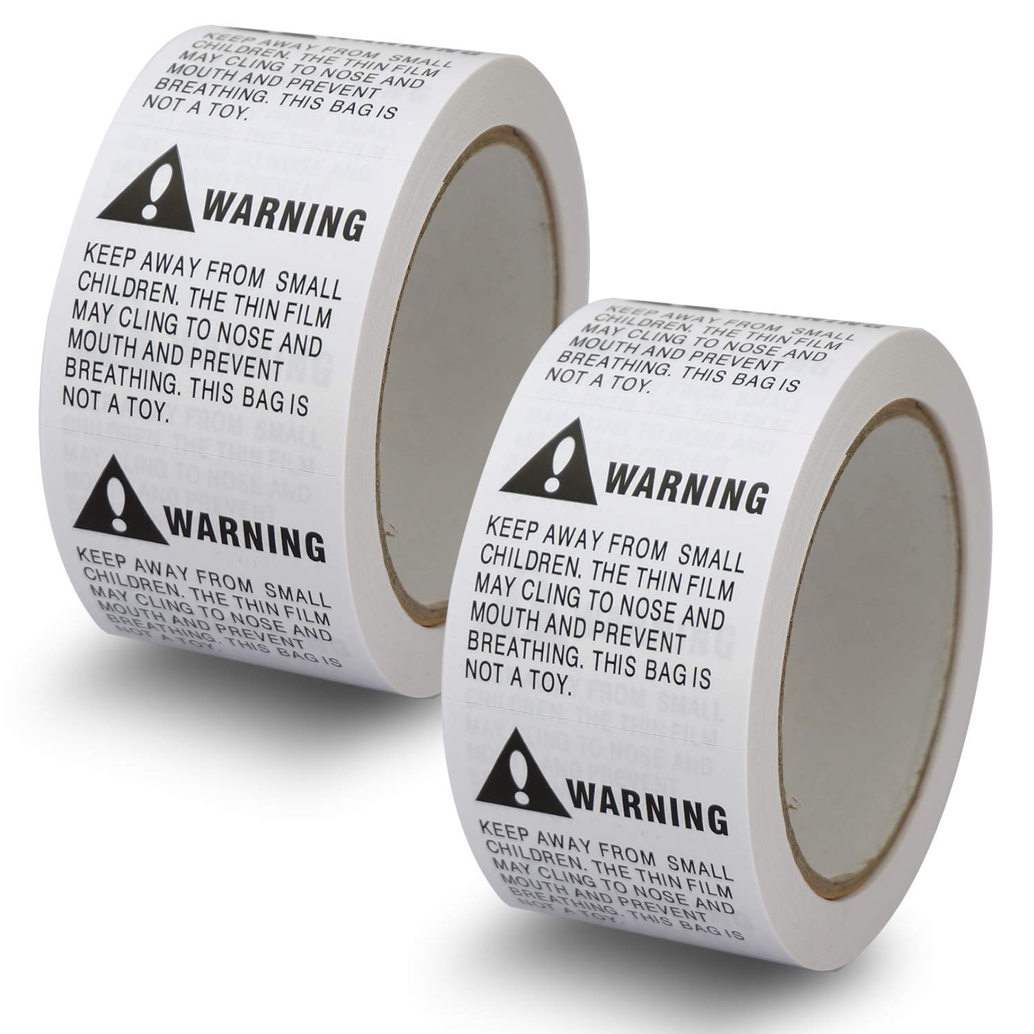 BETCKEY - White Warning Shipping Packing Labels/Stickers, Suffocation Warning Keep Away from Children, 50mm x 50mm, 2 Rolls/1000 Labels
