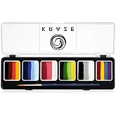 Kraze FX Splash Split Cake Palette (6 gm) with Brush - Water Activated, Hypoallergenic, Safe, Non-Toxic Face Painting Kit for Adults